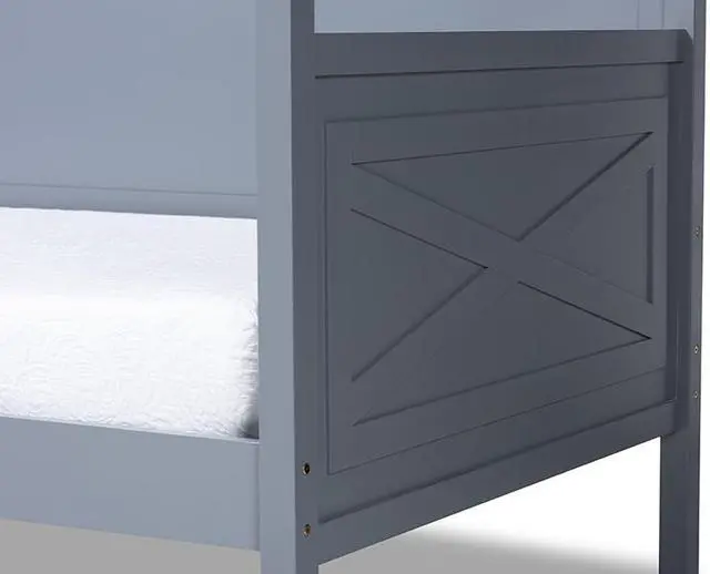 Alt view image 12 of 20 - Baxton Studio Cintia Cottage Farmhouse Grey Finished Wood Twin Size Daybed