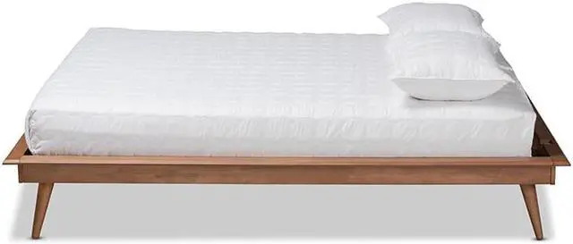 Alt view image 2 of 10 - Baxton Studio Karine Mid-Century Modern Walnut Brown Finished Wood Full Size Platform Bed Frame