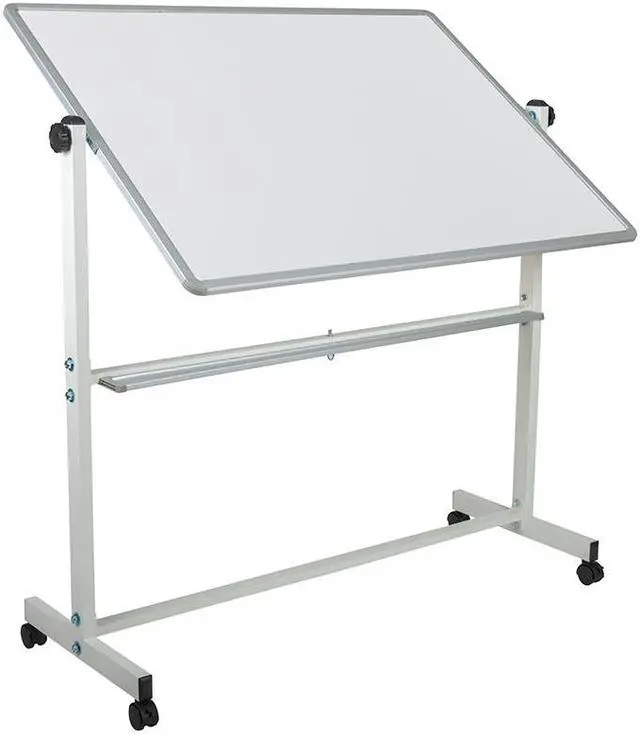 Alt view image 9 of 20 - HERCULES Series 53"W x 62.5"H Double-Sided Mobile White Board with Pen Tray