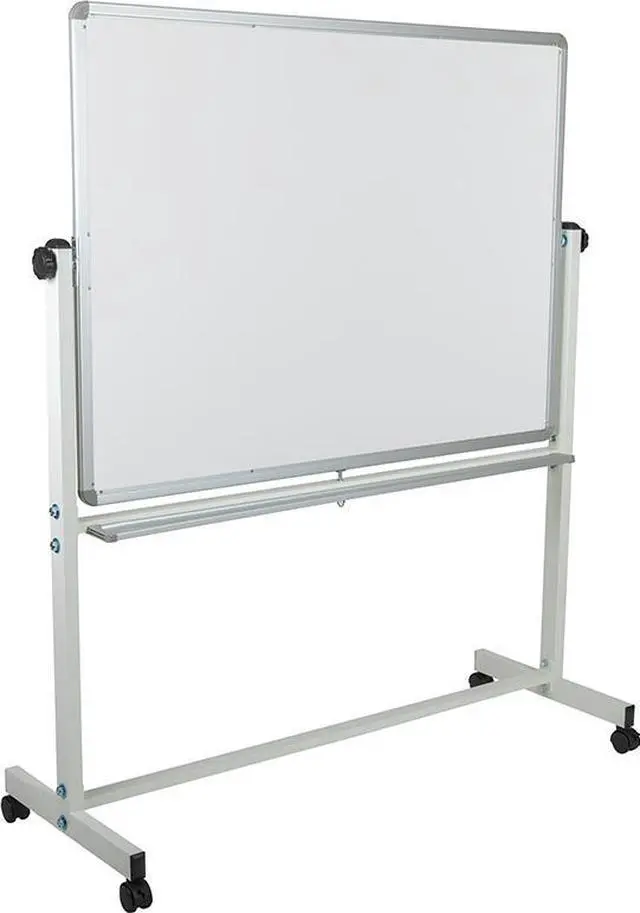 Alt view image 7 of 20 - HERCULES Series 53"W x 62.5"H Double-Sided Mobile White Board with Pen Tray