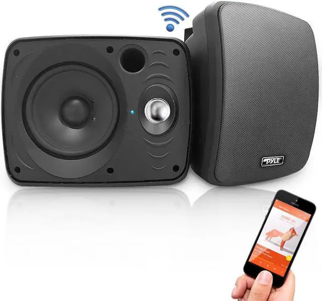 Alt view image 2 of 16 - Pyle Home PDWR64BTB Indoor-Outdoor 800 watt Bluetooth Speaker System, Black - 6.5 in.
