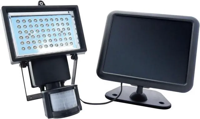Alt view image 4 of 7 - Nature Power Portable 60 LEDS Outdoor Wireless Solar Powered Security Floodlight With Motion Detector / Activated
