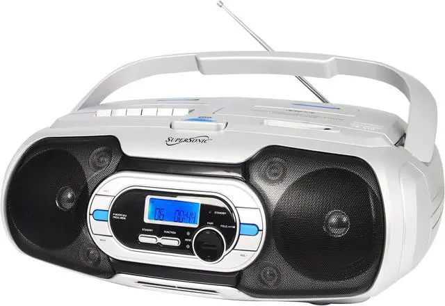 Alt view image 3 of 15 - Supersonic SC-729BT  Bluetooth Compatible Portable MP3/CD Cassette FM Radio Boombox