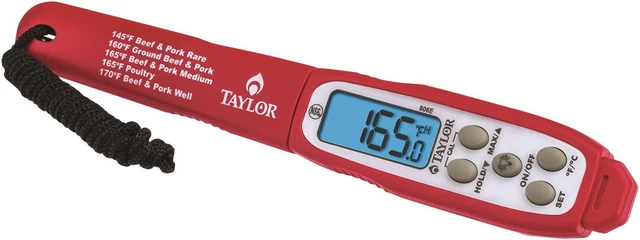 Alt view image 7 of 11 - Taylor Grillworks Waterproof Digital Instant Read Thermometer, Red