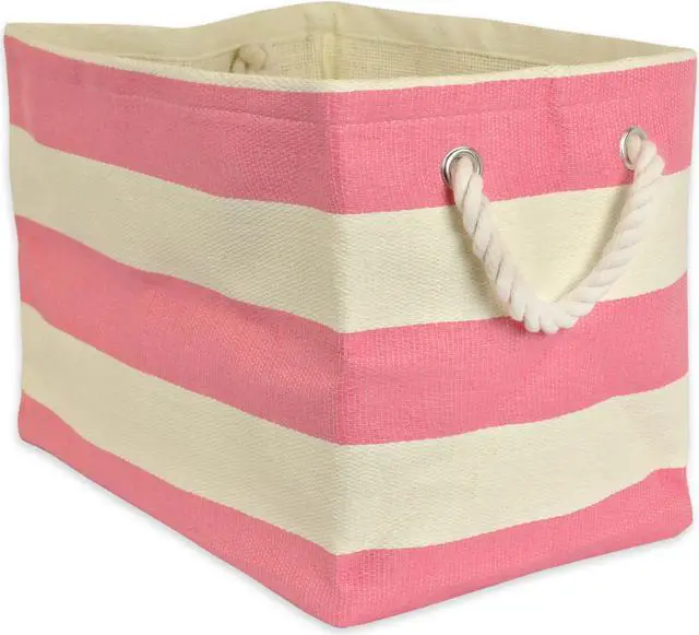 Main image of DII Paper Bin Stripe Pink Rectangle Large