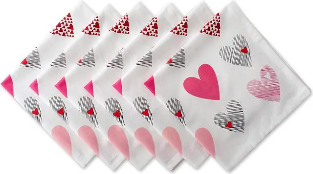 Main image of DII Hearts Collage Print Napkin (Set of 6)
