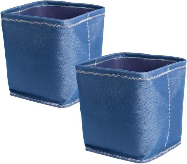 Main image of DII Poly Bin Zig-Zag Stitch Variegated Blue Trapezoid  (Set of 2)