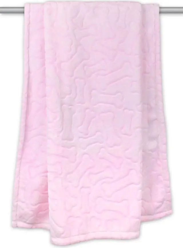 Main image of DII Pink Embossed Bone Print Pet Blanket