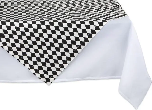 Main image of DII Black And Cream Harlequin Print Table Topper