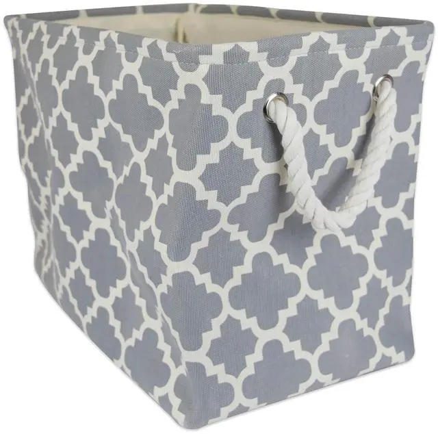 Main image of DII Polyester Bin Lattice Gray Rectangle Large