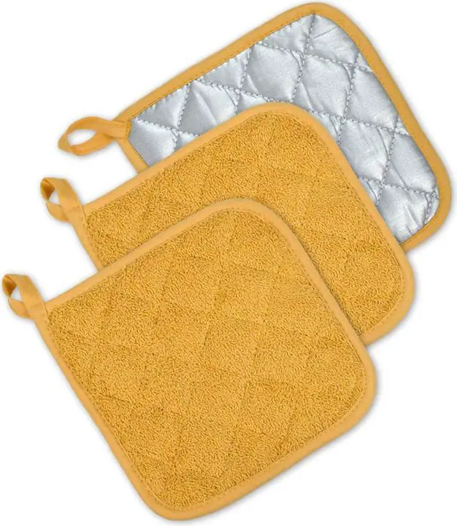 Main image of DII Mustard Terry Potholder (Set of 3)