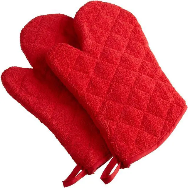 Main image of DII Red Terry Oven Mitt (Set of 2)