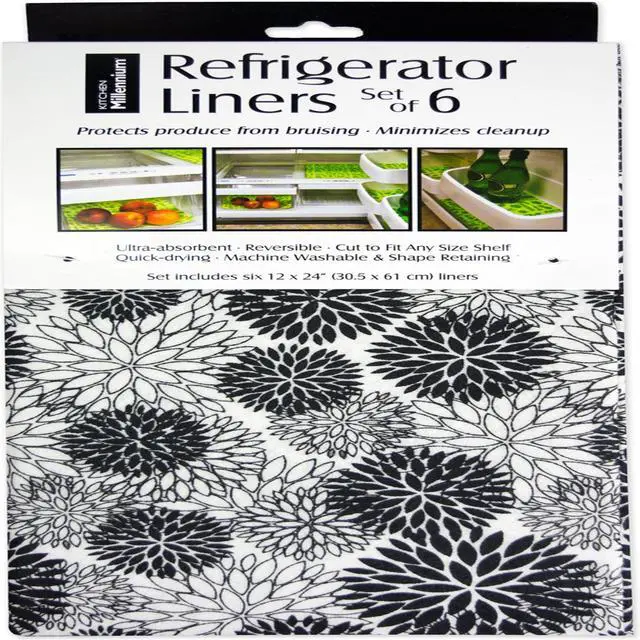 Main image of DII Black Dahlia Fridge Liner (Set of 6)
