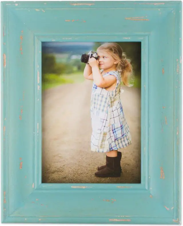 Main image of DII  Farmhouse Distressed Picture Frame Blue