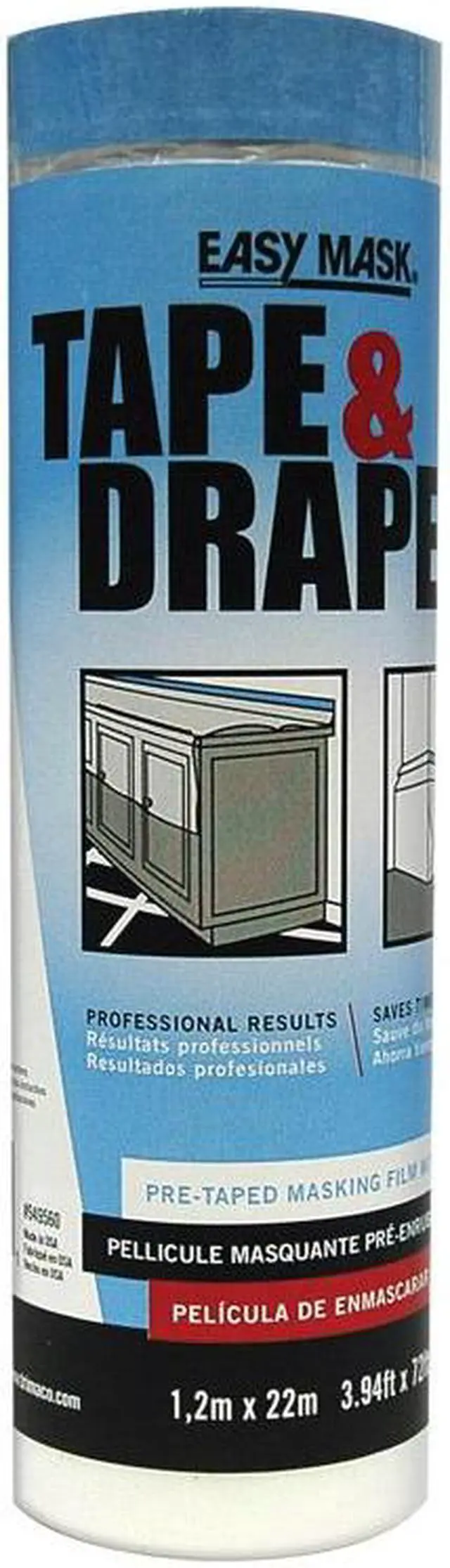 Alt view image 7 of 7 - Trimaco Tape & Drape Pre-Taped Plastic 4 Ft. x 75 Ft. 1/2 mil Drop Cloth 949560