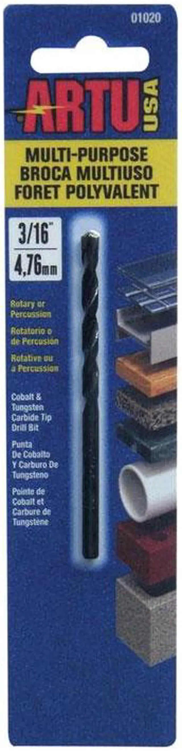 Alt view image 7 of 7 - ARTU 3/16 In. Cobalt General Purpose Drill Bit 01020