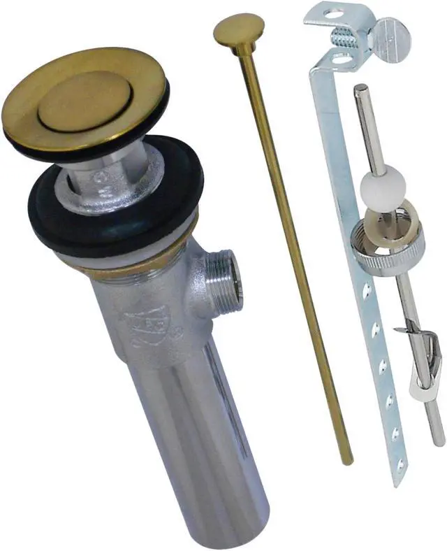 Alt view image 2 of 3 - Kingston Brass KB1007SB Traditional Brass Pop-Up Drain with Overflow - Satin Brass