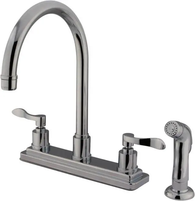 Alt view image 3 of 3 - Kingston Brass KS8791DFL 8 in. Centerset Kitchen Faucet, Chrome