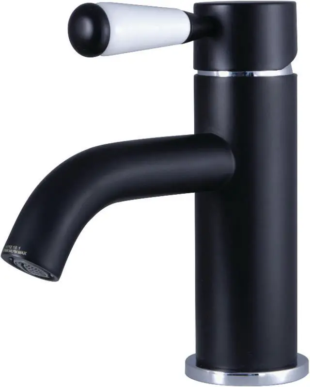Main image of Fauceture LS8227DPL Modern Paris Single-Handle Bathroom Faucet with Deck Plate & Drain - Matte Black & Polished Chrome