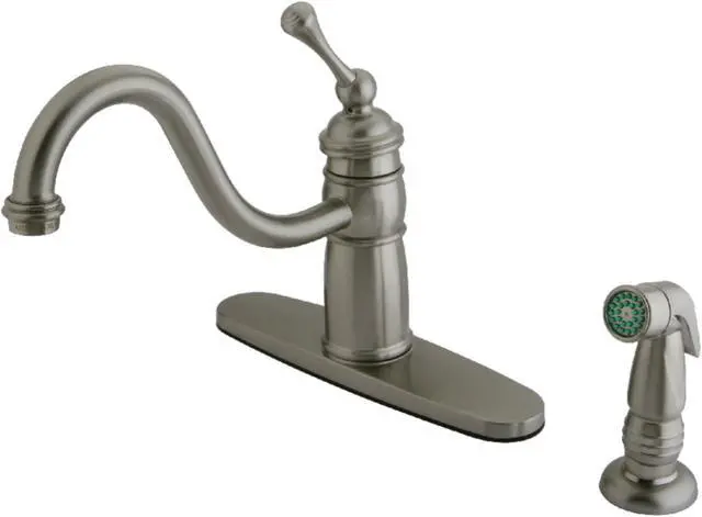 Main image of Kingston Brass KB1578BLSP Mono Deck Mount Kitchen Faucet, Brushed Nickel