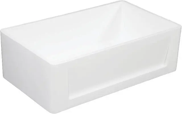 Main image of Gourmetier GKFA301810SQ Solid Surface Matte Stone Apron Front Farmhouse Single Bowl Kitchen Sink, Matte White