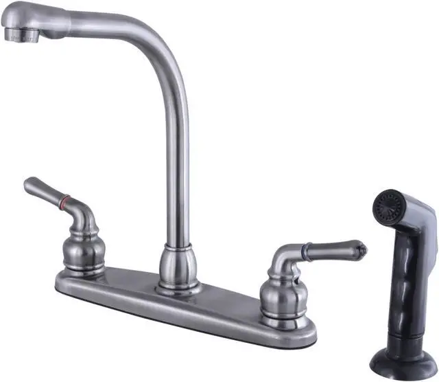 Alt view image 2 of 3 - Kingston Brass KB7500SP Centerset Kitchen Faucet, Black Stainless - 2.25 x 10 x 10.88 in.