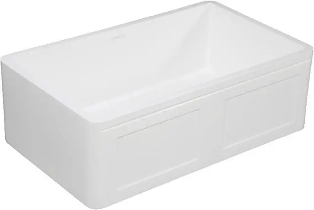 Main image of Gourmetier GKFA331810DS Solid Surface Matte Stone Apron Front Farmhouse Single Bowl Kitchen Sink, Matte White