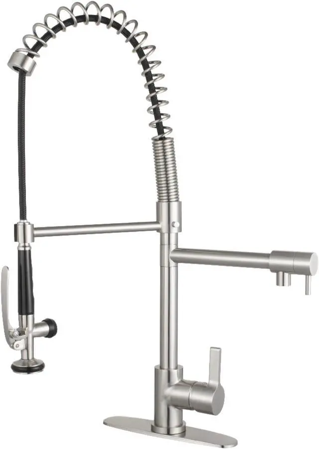 Main image of Gourmetier LS8508CTL Continental Single-Handle Pre-Rinse Kitchen Faucet, Brushed Nickel