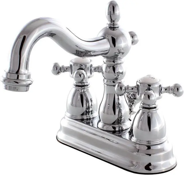 Alt view image 3 of 6 - Kingston Brass KB1601BX 4 in. Heritage Centerset Lavatory Faucet with Metal Lever Handle, Chrome
