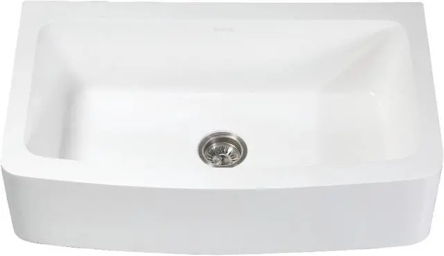 Main image of Gourmetier GKFA36229 Solid Surface 36" x 22" Farmhouse Single Bowl Kitchen Sink, Matte White