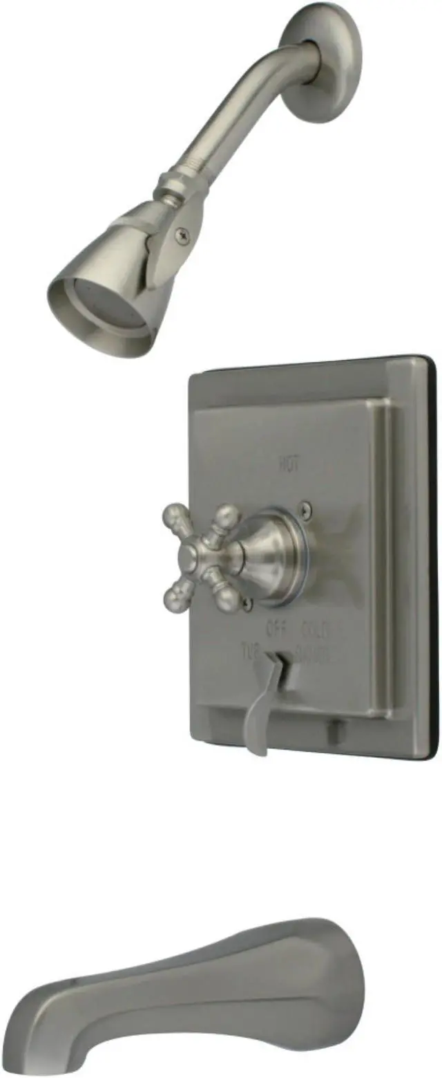 Alt view image 2 of 3 - Kingston Brass KB86584BX Tub and Shower , Faucet, Satin Nickel