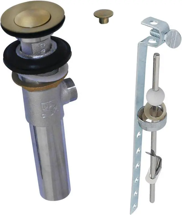 Alt view image 3 of 3 - Kingston Brass KB1003 Traditional Brass Pop-Up Drain with Overflow - Vintage Brass