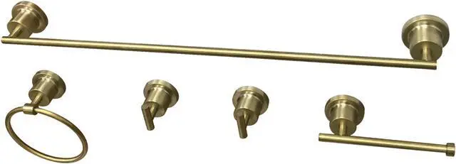 Alt view image 4 of 4 - Kingston Brass BAH8212478SB Concord Modern 5 Piece Bathroom Accessory Set, Satin Brass