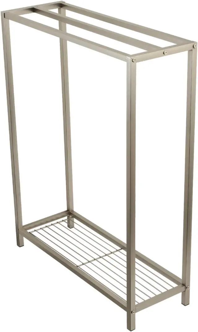 Alt view image 2 of 12 - Kingston Brass SCC8358 Modern Edenscape Freestanding Iron Towel Rack - Brushed Nickel