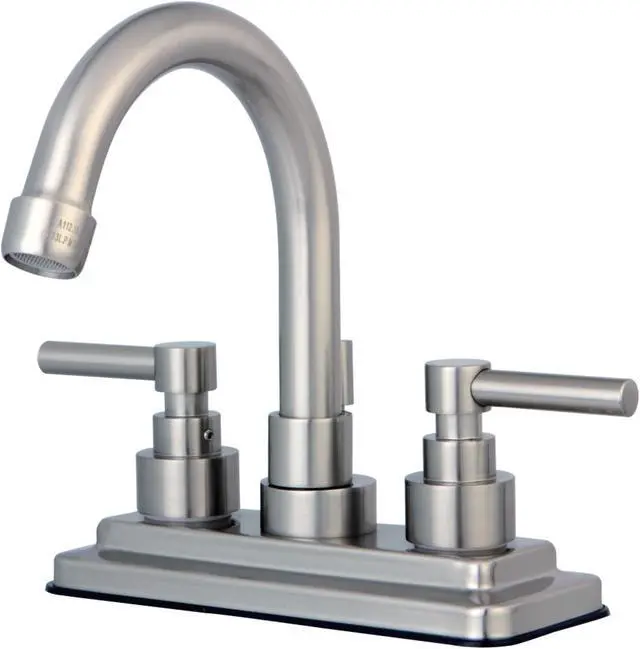 Alt view image 2 of 3 - Kingston Brass KS8668EL 4 in. Twin Lever Handle Lavatory Faucet, Satin Nickel