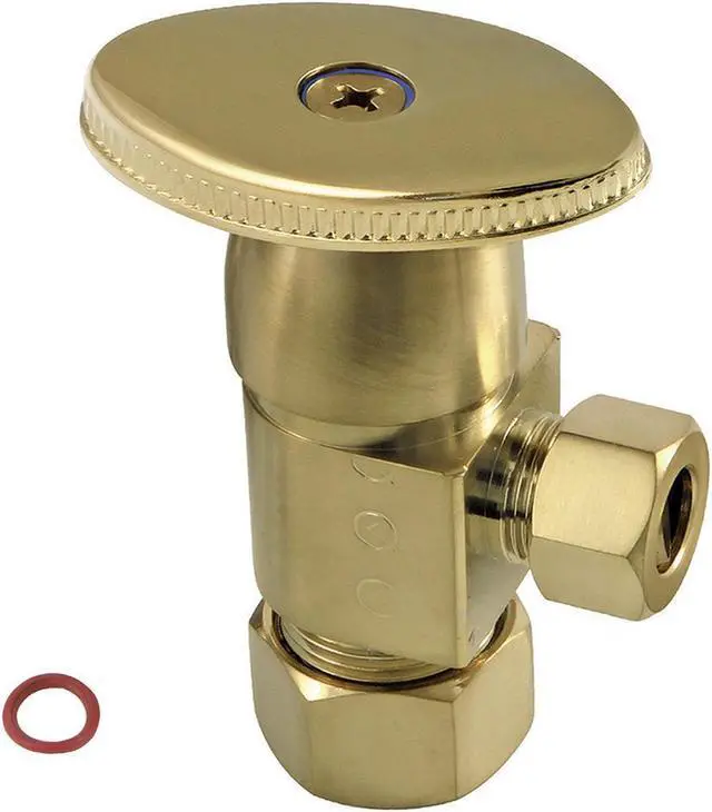 Alt view image 3 of 3 - Kingston Brass CD53307VA Americana 0.62 O.D x 0.37 in. O.D Anti-Seize Deluxe Quarter Turn Ceramic Hardisc Cartridge Angle Stop, Satin Brass