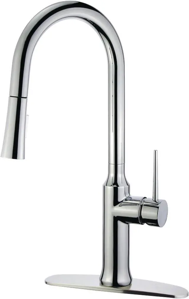Main image of Gourmetier LS2721NYL Single-Handle Pull-Down Kitchen Faucet, Polished Chrome