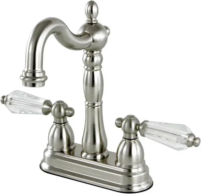 Alt view image 2 of 6 - Kingston Brass KB1498WLL 4 in. Centerset Bar Faucet, Satin Nickel
