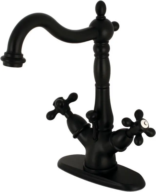 Main image of Kingston Brass KS1430AX 4 in. Centerset Bathroom Faucet, Matte Black