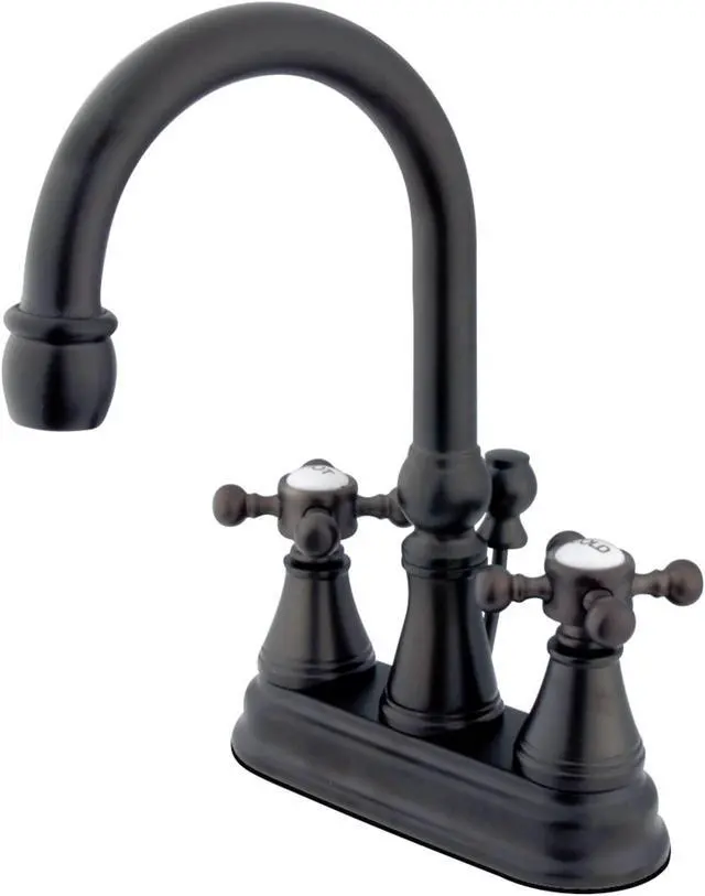 Alt view image 2 of 4 - Kingston Brass KS2615BX 4 in. Centerset Lavatory Faucet with Cross Handle, Oil Rubbed Bronze