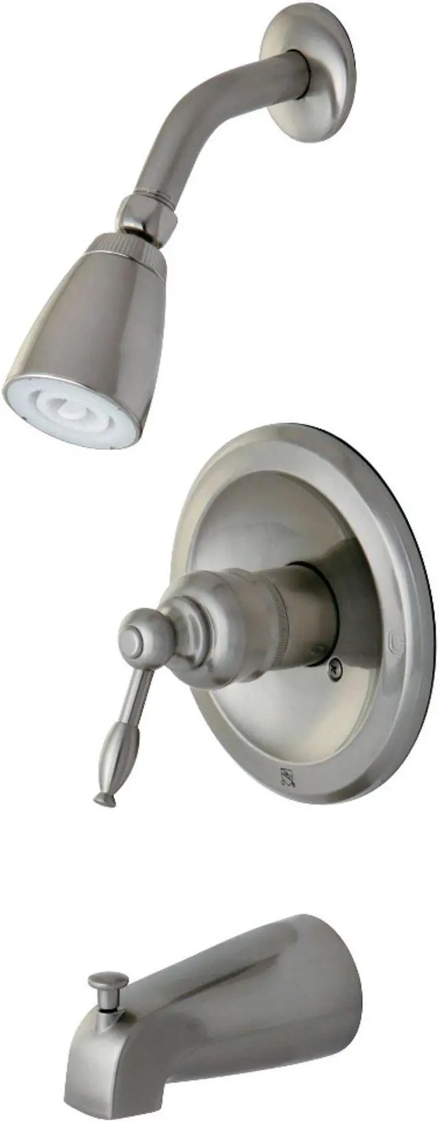 Main image of Kingston Brass KB538KL Tub and Shower Faucet, Brushed Nickel