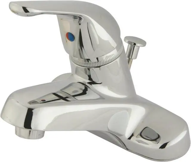 Alt view image 2 of 3 - Kingston Brass FB541 4 in. Duraseal Single Metal Lever Handle Lavatory Faucet with Plt Pop-Up, Chrome