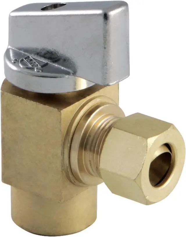 Alt view image 2 of 4 - Kingston Brass KF43204CTL Columbia 0.5 SWT x 0.37 in. O.D Compression 0.25 in. Turn Angle Stop Valve, Raw Brass