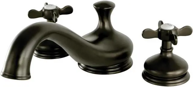 Alt view image 3 of 5 - Kingston Brass KS3335BEX Roman Tub Filler with Cross Handle, Oil Rubbed Bronze