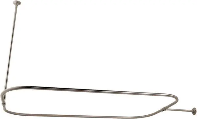 Alt view image 3 of 3 - Kingston Brass CC3156 Rectangular Shower Curtain Rod, Polished Nickel - 30.38 x 25.25 x 44.5 in.