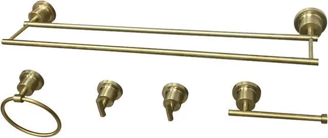 Alt view image 2 of 3 - Kingston Brass BAH821318478SB Concord 5 Piece Bathroom Accessory Set - Satin Brass