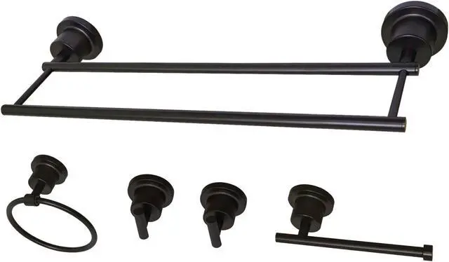 Alt view image 2 of 5 - Kingston Brass BAH821318478ORB Concord 5 Piece Bathroom Accessory Set - Oil Rubbed Bronze