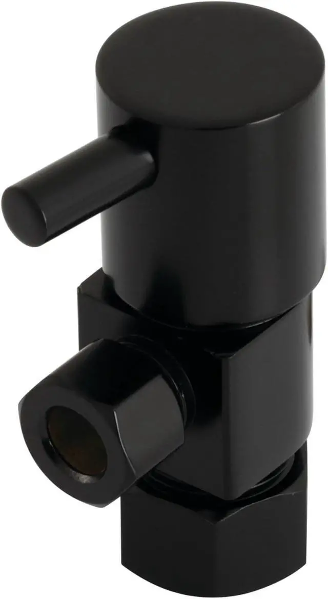 Alt view image 4 of 4 - Kingston Brass CD53300DL Concord 5/8"O.D x 3/8" O.D Anti-Seize Deluxe Quarter Turn Ceramic Hardisc Cartridge Angle Stop, Matte Black
