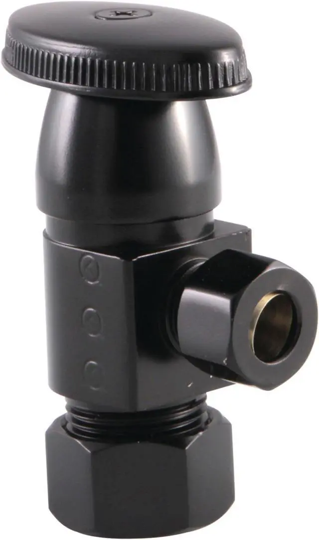 Alt view image 4 of 4 - Kingston Brass CD53300VA Americana 0.62 O.D x 0.37 in. O.D Anti-Seize Deluxe Quarter Turn Ceramic Hardisc Cartridge Angle Stop, Matte Black