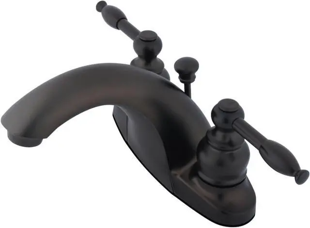 Alt view image 2 of 4 - Kingston Brass KB7645KL 4 in. Lavatory Faucet with Retail Pop-Up & Metal Lever Handle Oil Rubbed Bronze